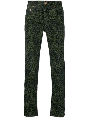 ETRO graphic-print straight-leg trousers - Green