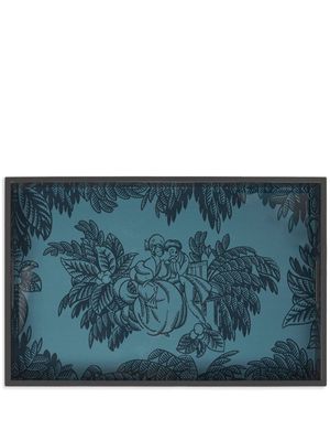 ETRO graphic-print wood tray - Blue