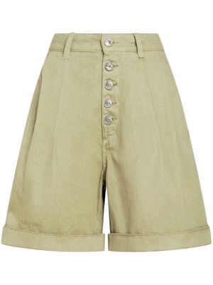 ETRO herringbone-pattern cotton bermuda shorts - Green