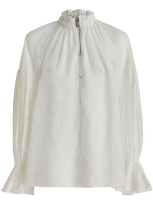 ETRO high-neck long-sleeve blouse - White