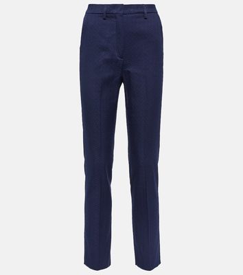 Etro High-rise cotton slim pants