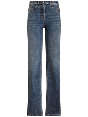 ETRO high-rise logo-embroidered straight-leg jeans - Blue