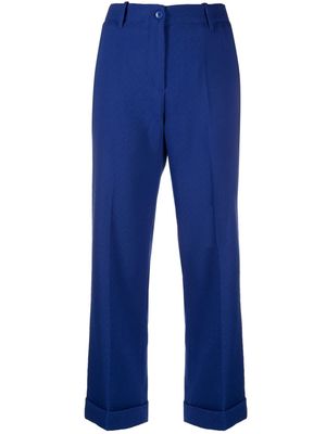 ETRO high-waist cropped tailored trousers - Blue