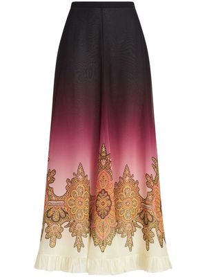 ETRO high-waisted gradient effect skirt - Red