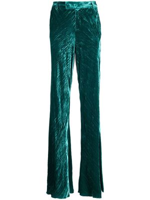 ETRO high-waisted velvet trousers - Green