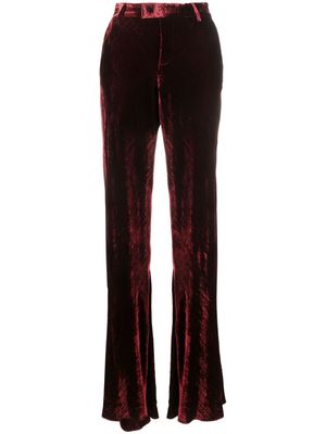 ETRO high-waisted velvet trousers - Red