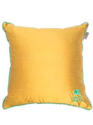 ETRO HOME embroidered-logo detail cushion - Yellow