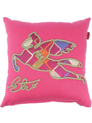 ETRO HOME embroidered-motif cotton cushion - Pink