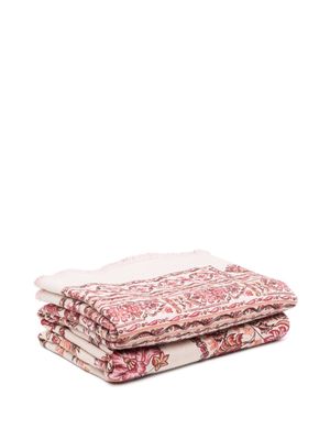 ETRO HOME floral-print knit blanket - Red
