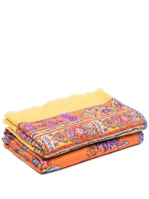 ETRO HOME floral-print knit blanket - Yellow