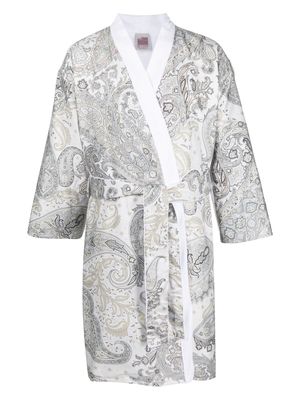 ETRO HOME paisley-print cotton bathrobe - Grey