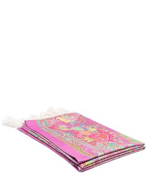 ETRO HOME paisley-print cotton blanket - Pink