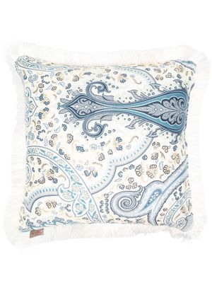 ETRO HOME paisley-print fringed-hem cushion - Neutrals