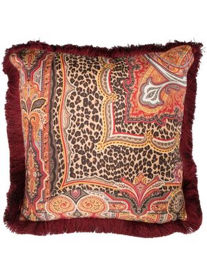 ETRO HOME paisley-print silk cushion - Red