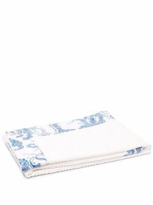 ETRO HOME paisley-print trim beach towel - White