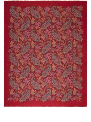 ETRO HOME paisley-print wool throw blanket - Red