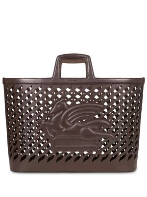 ETRO HOME Pegaso-motif leather blanket holder - Brown