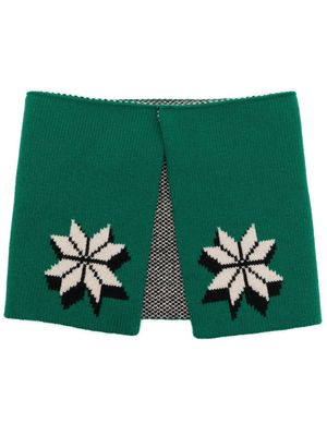 ETRO intarsia-knit collar scarf - Green