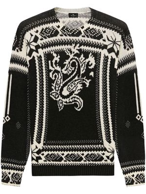 ETRO intarsia-knit crew-neck jumper - Black