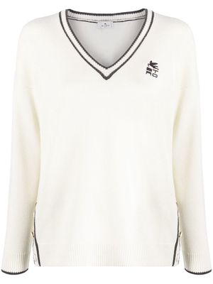 ETRO intarsia-knit logo jumper - White