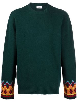 ETRO intarsia-knit virgin wool jumper - Green