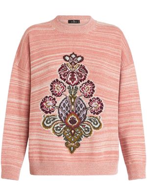ETRO intarsia-knit wool-blend jumper - Pink