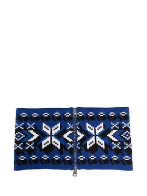 ETRO intarsia-knit zip-up belt - Blue