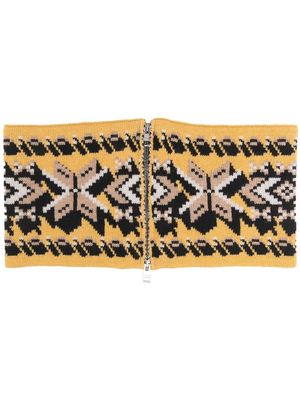 ETRO intarsia-knit zip-up neckband - Yellow