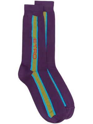 ETRO intarsia-logo socks - Purple