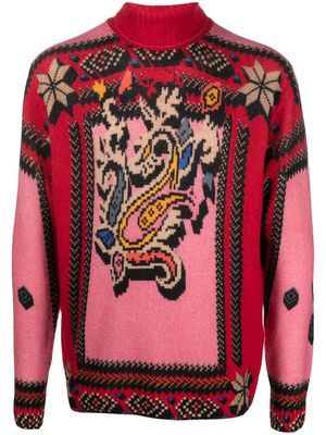 ETRO intarsia-pattern knit jumper - Red