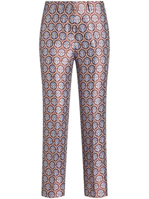 ETRO jacquard cropped trousers - Blue