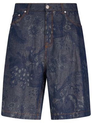 ETRO jacquard denim bermuda shorts - Blue