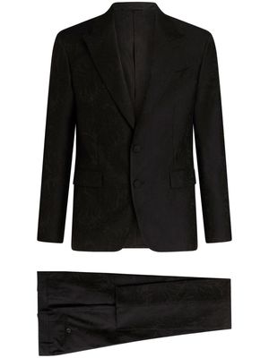 ETRO jacquard paisley-pattern slim-cut suit - Black