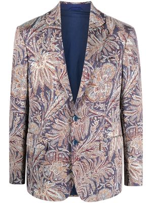 ETRO jacquard-pattern single-breasted blazer - Blue