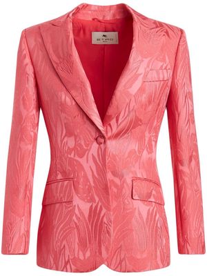 ETRO jacquard-pattern single-breasted blazer - Pink