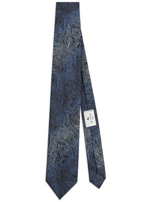 ETRO jacquard print silk tie - Blue