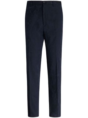ETRO jacquard slim-cut cropped trousers - Blue