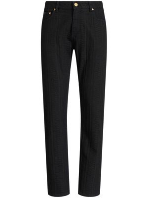 ETRO jacquard straight-leg jeans - Black