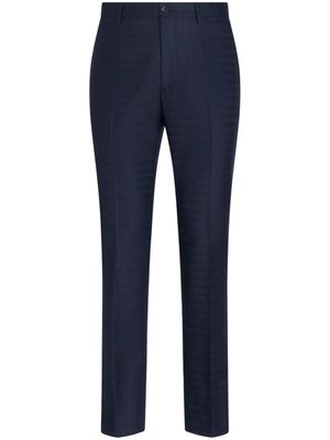 ETRO jacquard straight-leg wool trousers - Blue