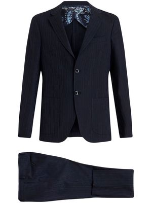 ETRO jacquard virgin wool suit - Blue