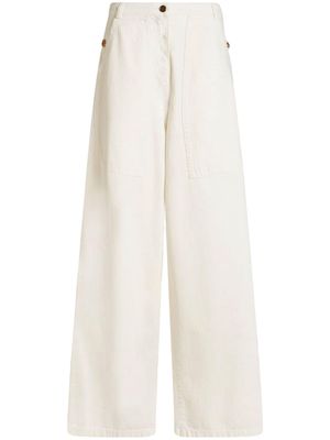 ETRO jacquard wide-leg jeans - White
