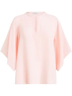 ETRO keyhole-neck silk blouse - Pink