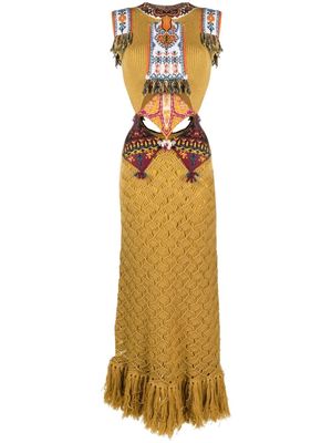 ETRO knitted graphic maxi dress - Yellow
