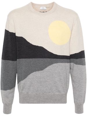 ETRO landscape-intarsia knit jumper - Neutrals