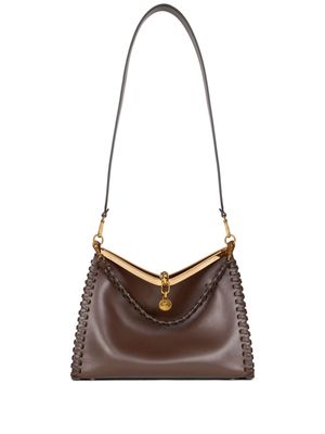 ETRO large Vela leather shoulder bag - Brown