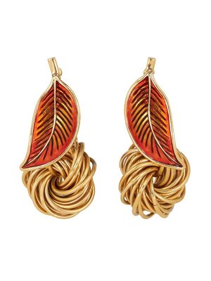 ETRO leaf dangle earrings - Gold
