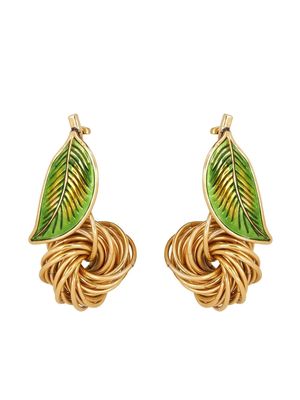 ETRO leaf pendant dangle earrings - Gold