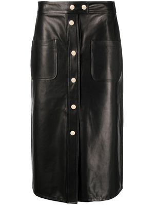 ETRO leather A-line skirt - Black
