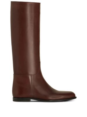ETRO leather flat riding boots - Brown