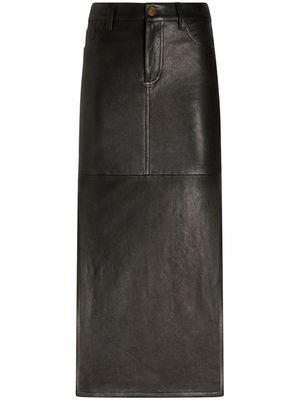 ETRO leather midi skirt - Black